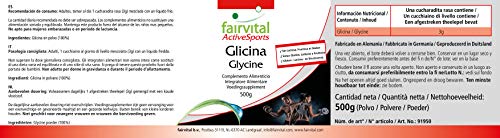 Glicina en polvo - Suministro para 5 meses - VEGANO - 500 g - polvo de glicina sin aditivos - Calidad Alemana