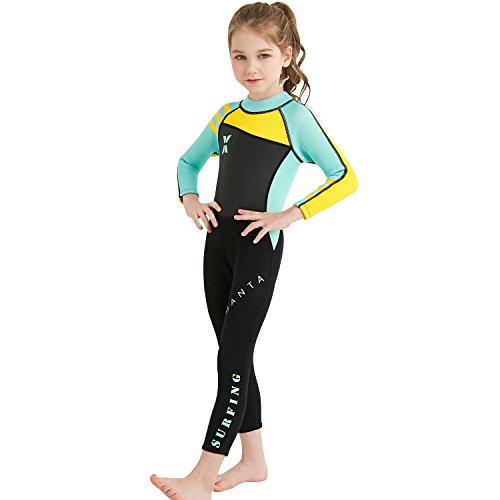 Gogokids Traje de Neopreno para Niños Niñas - Traje de Buceo de Una Pieza 2.5mm Neopreno Ropa de Natación UV 50+ Protección Solar