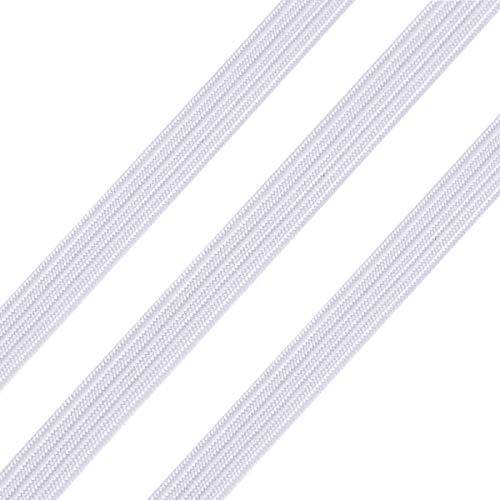 Goma Elastica 64m Cordon Elastico 6mm elastico Costura, Cuerda Elastica,Cinta Elastica Costura,Cordón Goma Elástica para Costura Y Manualidades DIY Blanco