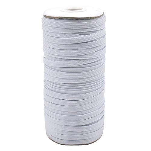 Goma Elastica 64m Cordon Elastico 6mm elastico Costura, Cuerda Elastica,Cinta Elastica Costura,Cordón Goma Elástica para Costura Y Manualidades DIY Blanco