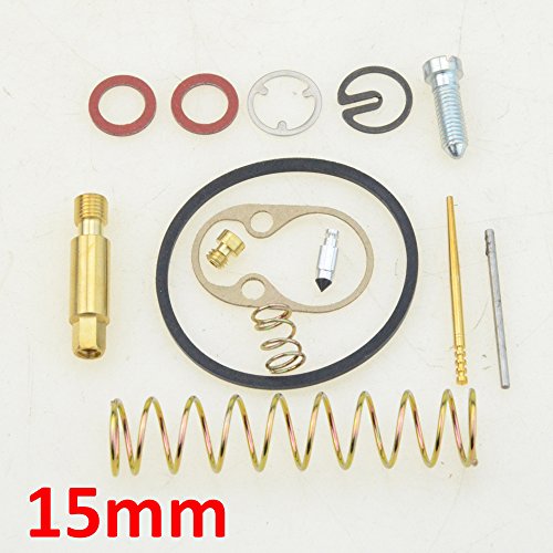 GOOFIT Carburador de 15 mm Juegos de juntas de reparación Bing Carburador Carb Puch Maxi Sport Luxe Newport E50 Magnum MK Cobra Murray Sears Espíritu libre J.C. Penney Pinto Kromag con motor Puch