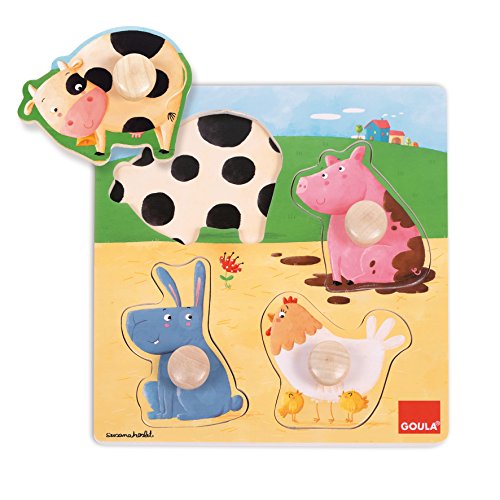 Goula animales de granja Conjunto de Puzzles, multicolor (53069)