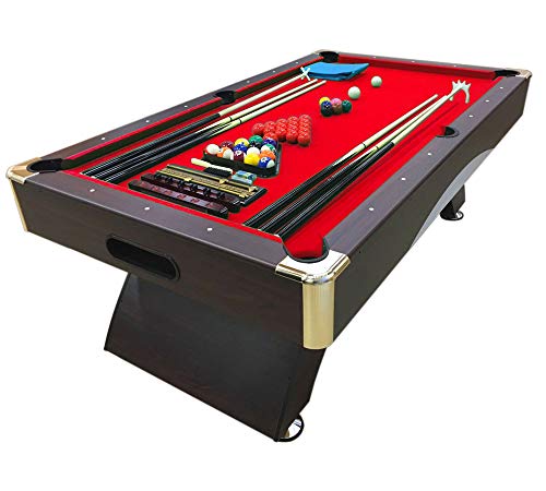 GRAFICA MA.RO SRL Mesa de Billar 8FT Caesar Rojo Juego de Billar Carambola y contenedor de Bancos