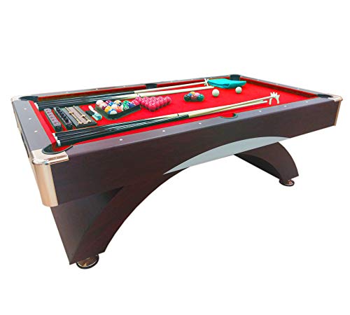 GRAFICA MA.RO SRL Mesa de Billar 8FT Caesar Rojo Juego de Billar Carambola y contenedor de Bancos