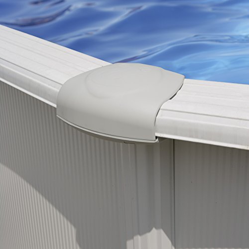 Gre KITPR358 Atlantis - Piscina Elevada Redonda, Aspecto Acero Blanco, 350 x 132 cm