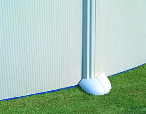 Gre KITPR358 Atlantis - Piscina Elevada Redonda, Aspecto Acero Blanco, 350 x 132 cm