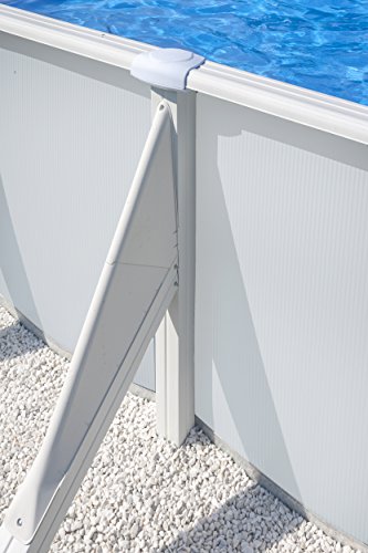 Gre KITPROV508 Atlantis - Piscina Elevada Ovalada, Aspecto Acero Blanco, 500 x 300 x 132 cm