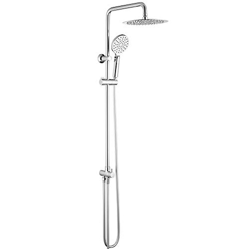 GRIFEMA G7005 Porto - Columna ducha sin grifo, sistema de ducha con alcachofa, rociador 25x25 cm, manguera y soporte, Cromo