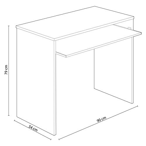 Habitdesign Mesa de Ordenador con Bandeja extraíble, Mesa Escritorio Juvenil, Modelo I-Joy, Color Verde Acqua, Medidas: 90 cm (Ancho) x 54 cm (Fondo) x 79 cm (Alto)