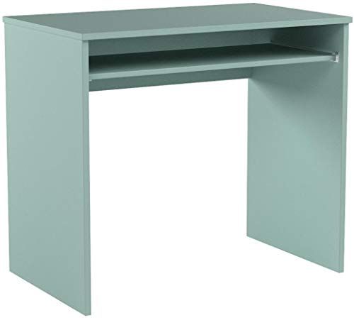 Habitdesign Mesa de Ordenador con Bandeja extraíble, Mesa Escritorio Juvenil, Modelo I-Joy, Color Verde Acqua, Medidas: 90 cm (Ancho) x 54 cm (Fondo) x 79 cm (Alto)