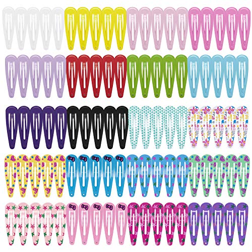 HBF Pack De 100 Piezas Pinza De Pelo Bebe Niñas Horquillas De Pelo Infantiles 20 Colores Clips Para El Pelo