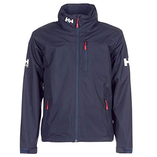 Helly Hansen Crew Hooded Midlayer - Chaqueta Impermeable, Cortavientos y Transpirable, con Forro Polar y Capucha Integrados, Hombre, Azul (597 Navy), XL