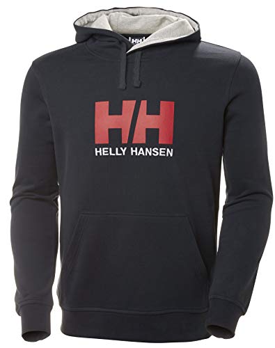 Helly Hansen Logo Hoodie Sudadera para hombre con capucha, sudadera casual de algodón para uso diario y actividades al aire libre