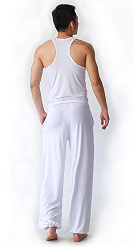 hibasing Pantalones Super Suaves de Yoga para Hombres, Pantalones de Pilates, Artes Marciales, Pantalones de Tai Chi con Bolsillo