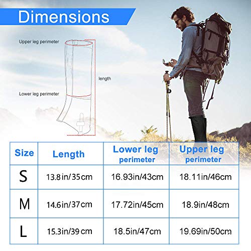 Hidewalker Polainas Impermeables Transpirables Y Antipicaduras para Esquí Acampada Caza Senderismo Y Escalada Montaña Polainas (Azul, L(44-46))