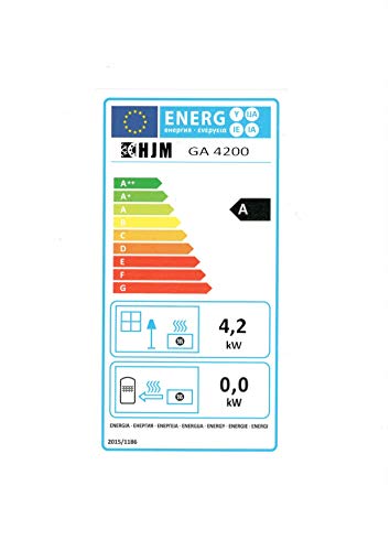 HJM GA4200 Estufa Gas, 4.2 W, Acero, Negro