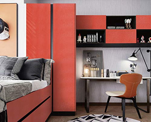 Hode Vinilos Adhesivo para Muebles Puertas Ventanas Papel Adhesivo para Muebles Pegatina de Vinilo Adhesivo Muebles Rojo 40X300cm