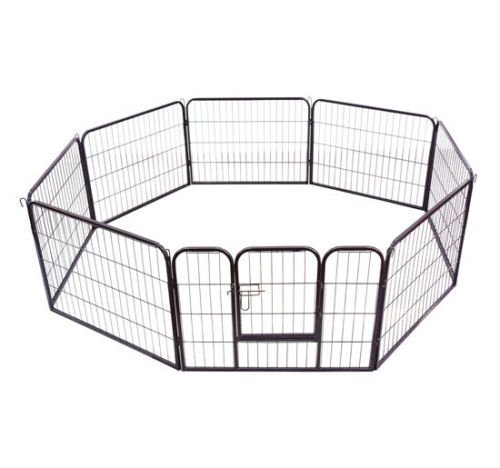 HOMCOM PawHut Parque Mascotas 8 Vallas 80x60cm Jaula Valla Corral con Puerta Entrenamiento