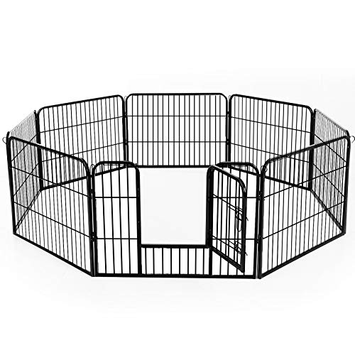 HOMCOM PawHut Parque Mascotas 8 Vallas 80x60cm Jaula Valla Corral con Puerta Entrenamiento