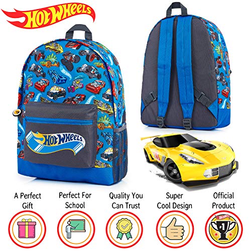 Hot Wheels Mochilas Escolares, Material Escolar para Niños, Mochila Infantil con Estampados de Coches para Colegio Viajes Deportes, Regalos Originales para Niños Niñas y Adolescentes