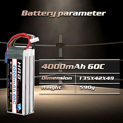 HRB 2pcs 6S 22.2V 4000mAh 60C Lipo batteria con Spina EC5 per RC Quadcopter elicottero Auto camion Barca Hobby