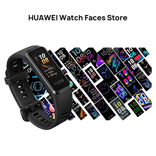 HUAWEI Band 4- Pulsera de actividad con pantalla a color TFT de 0.96 pulgadas, monitorización continua con HUAWEI TruSeen TM 3.5 24/7, monitoreo del sueño, resistencia al agua 5ATM, Graphite Black