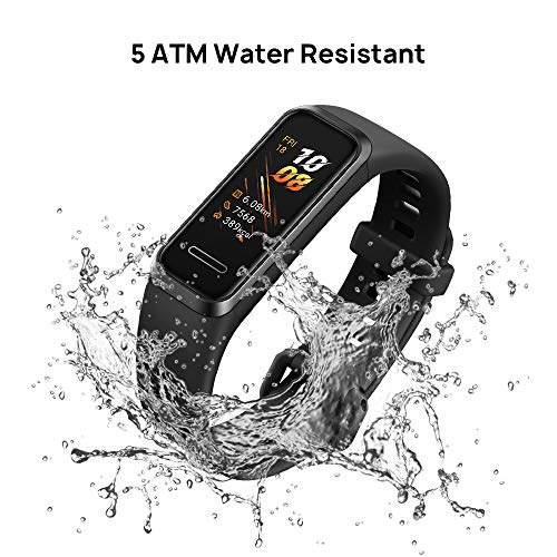 HUAWEI Band 4- Pulsera de actividad con pantalla a color TFT de 0.96 pulgadas, monitorización continua con HUAWEI TruSeen TM 3.5 24/7, monitoreo del sueño, resistencia al agua 5ATM, Graphite Black