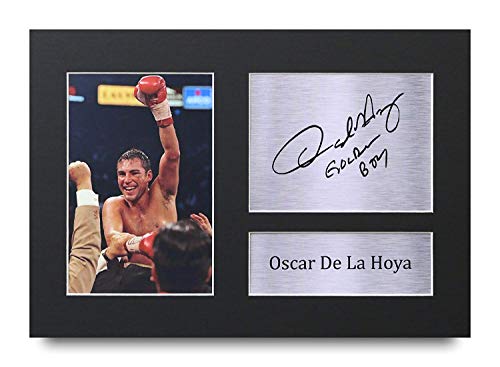 HWC Trading Oscar De La Hoya A4 Sin Marco Regalo De Visualización De Fotos De Impresión De Imagen Impresa Autógrafo Firmado por Los Fanáticos del Boxeo