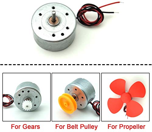 ICQUANZX 6 unidades DC 3 V 1730 RPM Mini motor eléctrico para DIY juguetes generador de turbina de viento