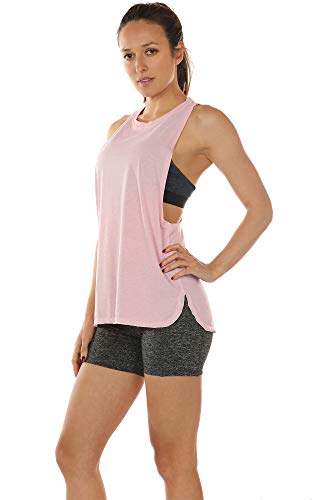 icyzone Sueltas y Ocio Camiseta sin Mangas Camiseta de Fitness Deportiva de Tirantes para Mujer(Paquete de 3) (M, Carboncillo/Pearl Blush/Aqua)