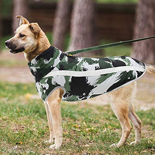 Idepet Chaqueta para Perros, Abrigos para Perros cálidos Chaquetas para Perros pequeñas, Medianas y Grandes Chaleco para Nieve a Prueba de Viento Ropa para Perros Traje con Orificio para arnés