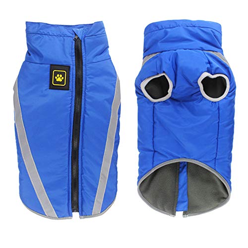 Idepet Impermeable Abrigo para perros Chaqueta abrigadora de invierno, Ropa impermeable para perros al aire libre Traje Chaleco para perros pequeños medianos grandes con orificio para arnés