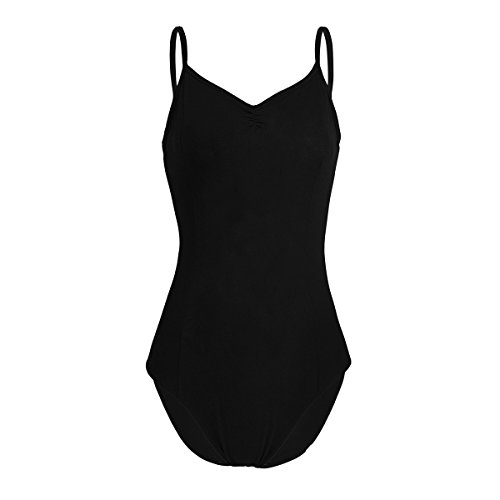 iEFiEL Body Maillot de Danza Ballet Gimnasia Leotardo Mono Clásico Elástico Algodón para Mujer Chica Negro M