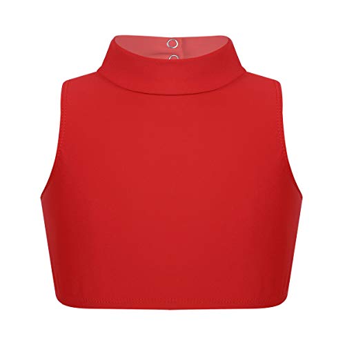 iiniim Niña Camiseta sin Mangas Cuello Alto Espalda Cruzada Abierto Prenda Gimnasia Correas Deportiva Ropa Interior de Danza Ballet Fitness Running Tank Top de Baile Elástica Rojo 12 años