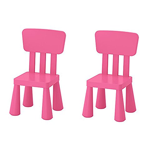 Ikea Mammut - Silla infantil infantil para interiores y exteriores, color rosa, 2 unidades