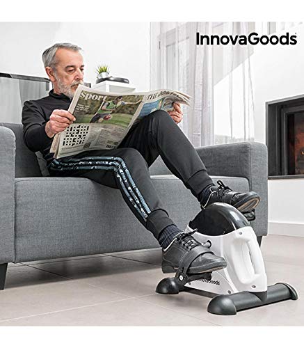 InnovaGoods IG117155 Pedaleador de Fitness, Unisex Adulto, Blanco/Negro, Talla Única