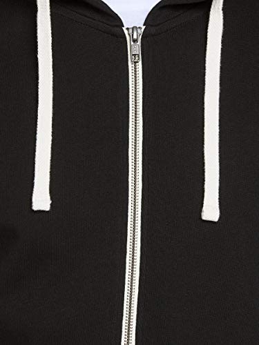 Jack & Jones Jjeholmen Sweat Zip Hood Noos Sudadera, Negro (Black), Medium para Hombre