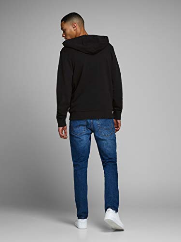 Jack & Jones Jjeholmen Sweat Zip Hood Noos Sudadera, Negro (Black), Medium para Hombre