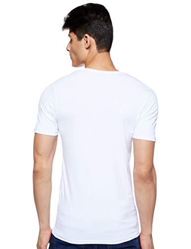 Jack & Jones Jones - Camiseta de manga corta con cuello redondo para hombre, color blanco (optical white), talla M