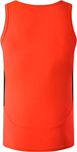 jeansian Hombres Camiseta De Tirantes Deportivas Wicking Quick Dry Vest tee Tank Top Verano Correr Training LSL3306 Orange XL