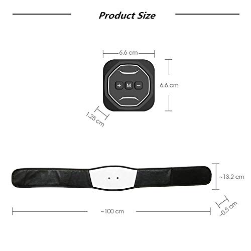 JINQI Entrenadores De Vibración Estimulador De Abdomen De Cuero USB Cinturón De Tonificación Muscular con 6 Programas Masajeador Corporal para Estómago Muscular Abdominal Sin Almohadillas De Repuesto