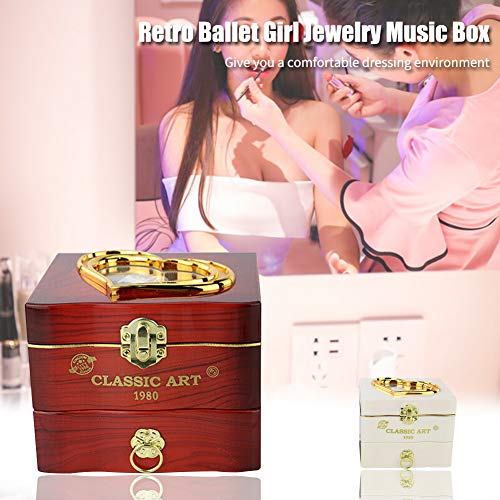 Joyero musical, caja de música con bailarina, con cajón extraíble, ideal para guardar joyas y como regalo