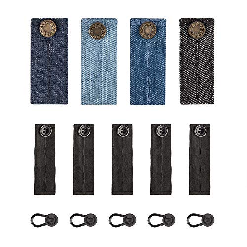 Juego de 14, extensores de cintura elásticos, colores surtidos SourceTon, extensores de botones ajustables fuertes para jeans, pantalones y faldas