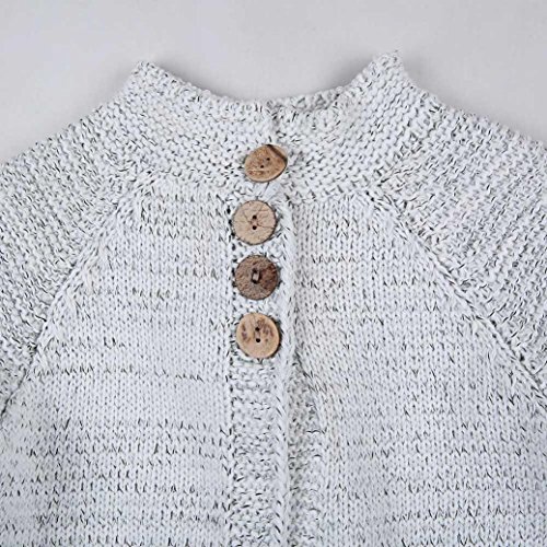 K-youth® Abrigos Bebe Niña Prendas de Punto Cárdigan Invierno Suéter Chaqueta de la Rebeca (6-7 años, Beige)