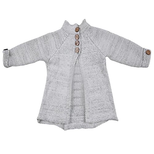 K-youth® Abrigos Bebe Niña Prendas de Punto Cárdigan Invierno Suéter Chaqueta de la Rebeca (6-7 años, Beige)