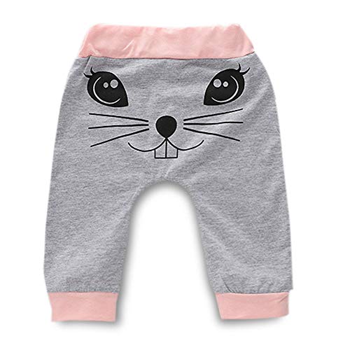 K-youth Ropa Bebé Niña Conjunto Niña Pantalon y Top Fiesta Bebé Niña Niños Mamelucos de Manga Larga de Conejo de impresión Elegante Otoño Ropa para Bebe Niña Recien Nacido Baratos(Rosa, 0-6 Meses)