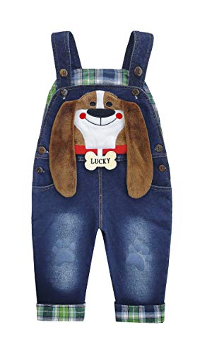 Kidscool Space Bebé de Algodón 3D de dibujos animados Suave Tejidos Jeans Monos - azul - 12 -18 meses