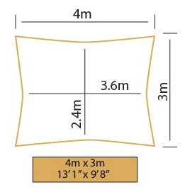 Kookaburra - Toldo de recepción de 4 m x 3 m, rectangular, color arena del desierto, aireado e impermeable