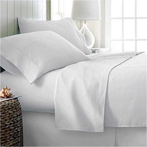 Kotton Culture Egyptian Cotton King Sheet Set (Fitted Sheet, Flat Sheet, 2 Pillowcases) Deep Pocket 600 Thread Count Soft Bed Sheets, Premium European Bedding White