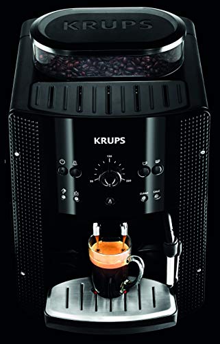 Krups EA8108 Roma - Cafetera Superautomática, 15 bares, molinillo de café cónico de metal, con selección de cantidad e intensidad de café, boquilla de vapor, 2 boquillas, incluye kit limpieza